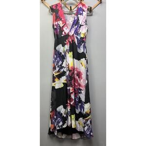 Kate Mallory Dress Women Small Floral Sleeveless Stretch Maxi Aloha Beach‎ Bold